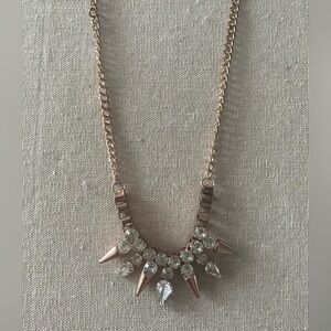 H&M Rose Gold Spike & Rhinestone Necklace
